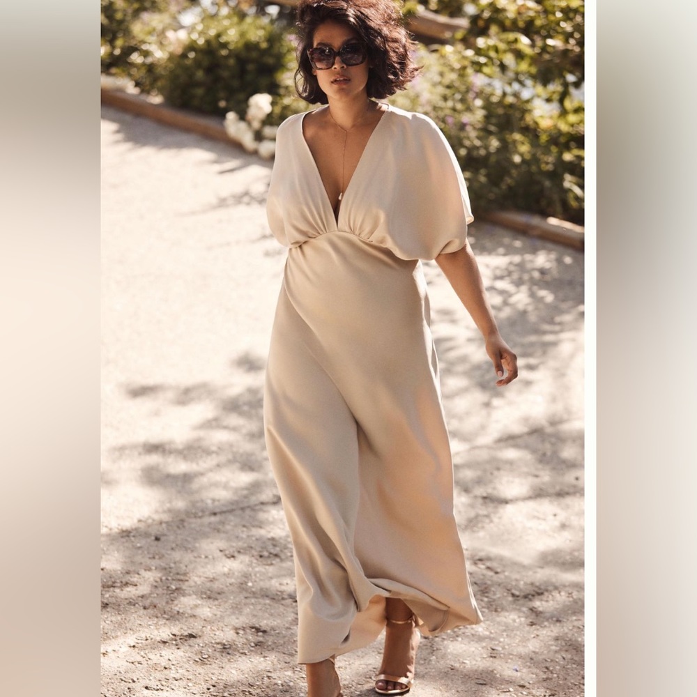 BHLDN champagne Leila bridesmaid gown size 4